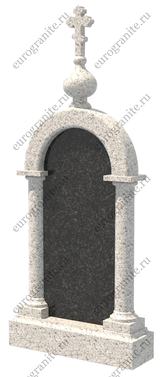 Вертикальный комбинированный православный памятник с аркой PA-18