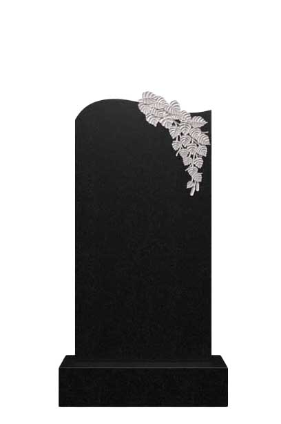 Вертикальный гранитный памятник с резным растительным орнаментом Д-81