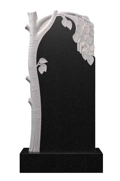 Гранитный памятник с деревом березой Д-6