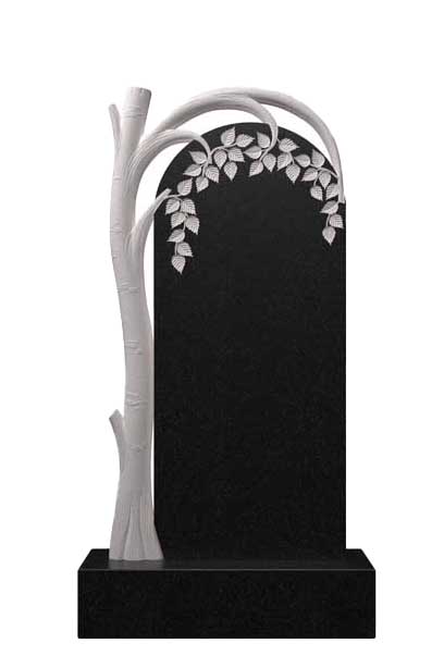 Вертикальный памятник с березовой аркой Д-29