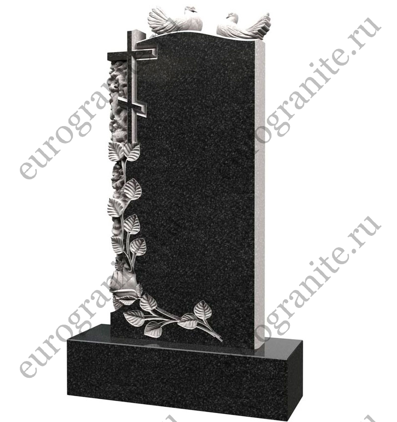 Памятник с голубями и крестом из гранита PG-12