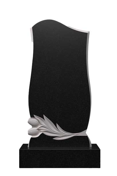 Вертикальный памятник из гранита с тюльпанами Ц-116 