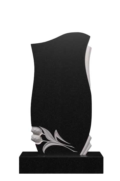 Вертикальный памятник из гранита с тюльпанами Ц-165