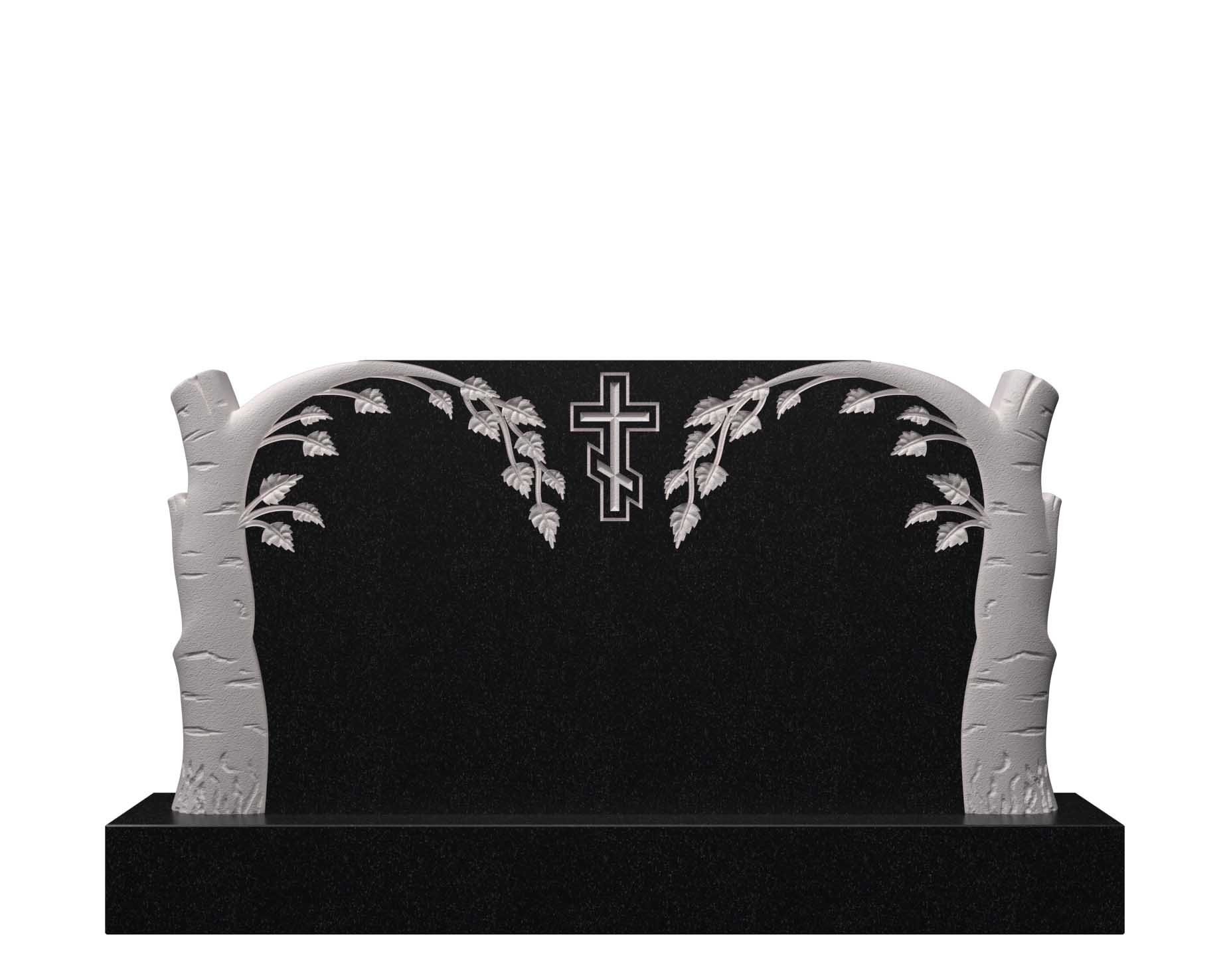 Горизонтальный памятник из гранита "Березовая сень" ДГ-2