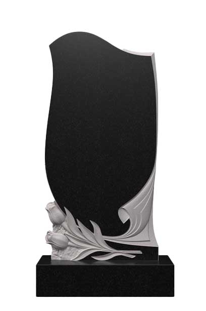 Вертикальный памятник из гранита с тюльпанами Ц-49