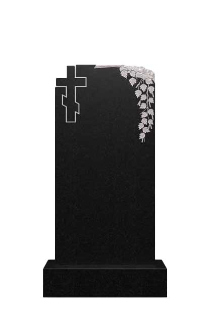 Вертикальный памятник из гранита с березой Д-72