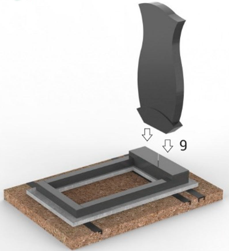 Монтаж стелы на подставку