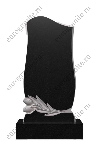 Вертикальный памятник из гранита с тюльпанами Ц-116 