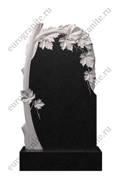 Гранитный памятник с пышной листвой клёна Д-10