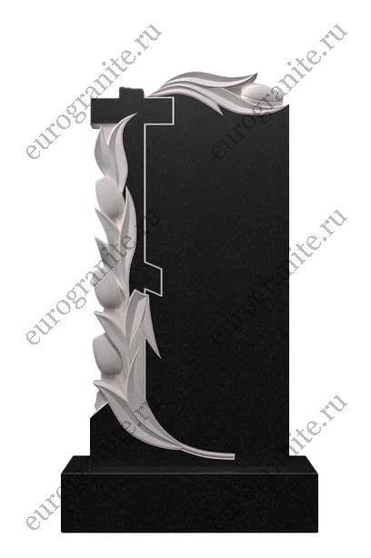 Вертикальный памятник из гранита с крестом Ц-1