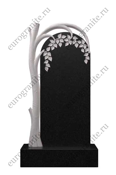 Вертикальный памятник с березовой аркой Д-29