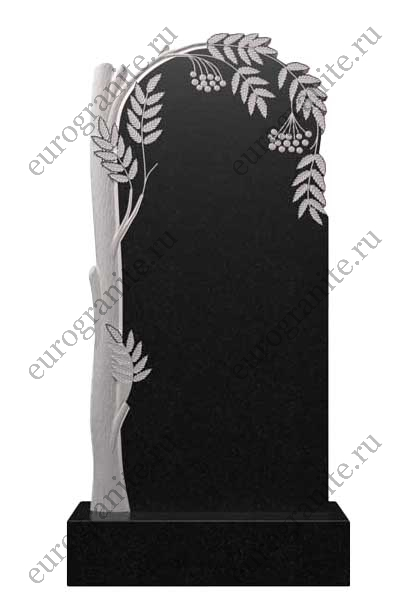 Вертикальный гранитный памятник с рябиновой аркой Д-58