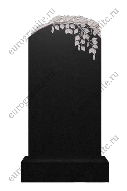 Вертикальный гранитный памятник ветвь с листьями д-44