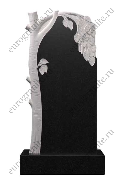 Гранитный памятник с деревом березой Д-6