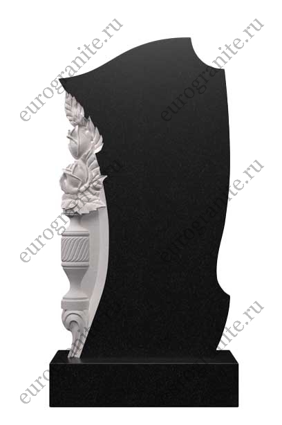 Вертикальный памятник из гранита "Ваза с розами" Ц-130