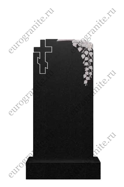 Вертикальный памятник из гранита с березой Д-72