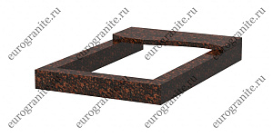 Цветник на могилу П-образный с накладкой в виде волны Ц-4