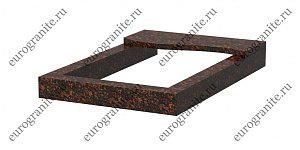 Цветник на могилу П-образный с накладкой в виде волны Ц-4