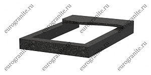 Цветник на могилу П-образный с накладкой в виде волны Ц-4