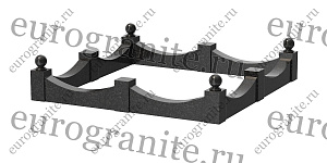 Цоколь на могилу из гранита фигурный с шарами C-4