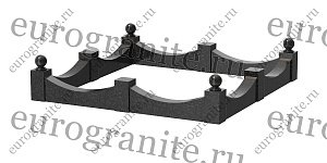 Цоколь на могилу из гранита фигурный с шарами C-4