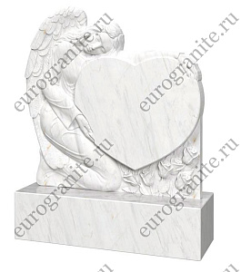 Памятник в виде сердца с ангелом AG-12