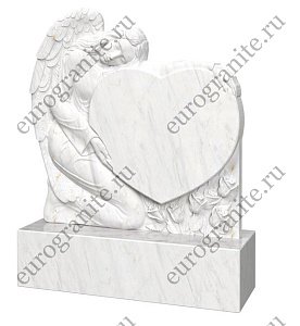 Памятник в виде сердца с ангелом AG-12