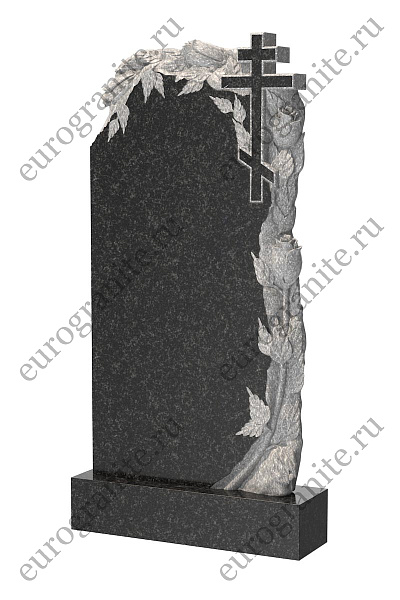 Памятник с розами и крестом ST-129