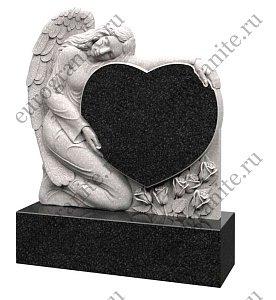 Памятник в виде сердца с ангелом AG-12