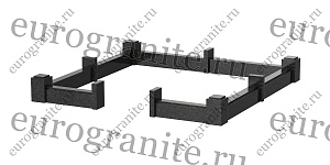 Цоколь на могилу из гранита прямоугольный c центральный проемом C-8