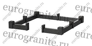 Цоколь на могилу из гранита прямоугольный c центральный проемом C-8