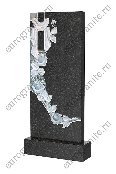 Памятник с розами и крестом с плащаницей ST-123