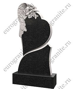 Детский памятник сердце с ангелом AG-24