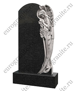 Памятник с ангелом и цветами AG-4