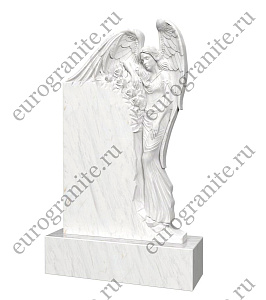 Памятник с ангелом и розами AG-6
