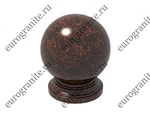 Шар из гранита на могилу на толстой ножке