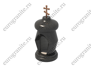 Лампада на могилу из гранита с Крестом (диабаз)