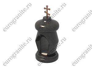 Лампада на могилу из гранита с Крестом (диабаз)