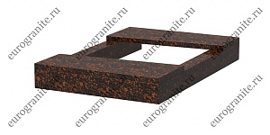 Цветник на могилу П-образный с двумя накладками Ц-8