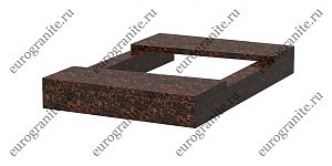 Цветник на могилу П-образный с двумя накладками Ц-8