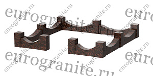 Цоколь на могилу из гранита прямоугольный фигурный C-5