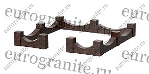 Цоколь на могилу из гранита прямоугольный фигурный C-5