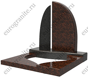  Двойной вертикальный Европейский памятник с вырезанным сердцем на могильной плите ЕВРО-11