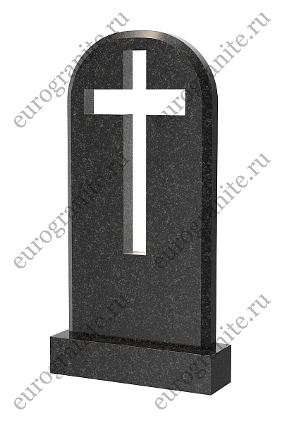 Памятник с вырезанным крестом посередине из гранита ST-118