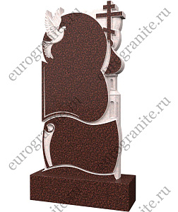 Памятник с голубем и часовней из гранита PG-3