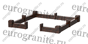 Цоколь на могилу из гранита прямоугольный c центральный проемом C-8