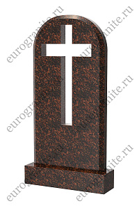 Памятник с вырезанным крестом посередине из гранита ST-118