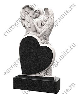 Детский памятник в виде сердца с ангелом AG-17