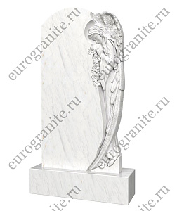 Памятник с ангелом и цветами AG-4