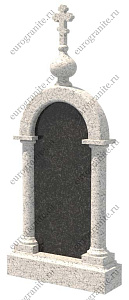 Вертикальный комбинированный православный памятник с аркой PA-18